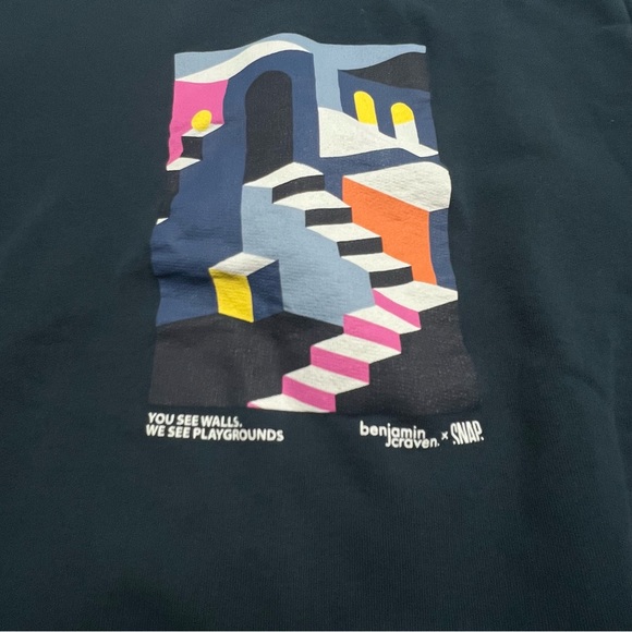 SNAP Climbing x Craven Sweater In Navy Relaxed Fit Organic Cotton Size: Small - Picture 2 of 11